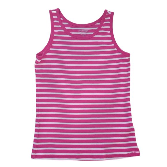 ❤2/$12❤ Girls Tank Top Bundle (fitted pink stripes & loose black) EUC - Picture 3 of 4